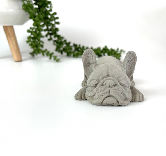 Handmade Concrete Dog Statue French Bulldog Paperweight Dog Gift Frenchie decor 