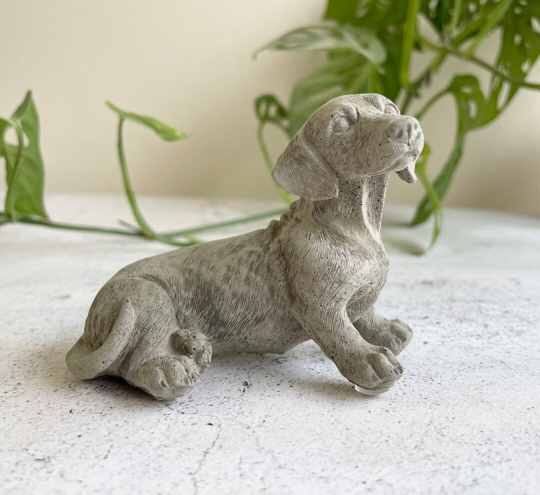 Concrete Dachshund Statue Pet Loss Pet Grave Marker Dachshund Memorial