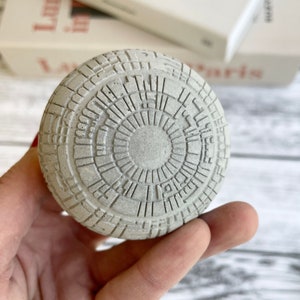 Small Concrete Death Star AIR PLANT holder, air plant gift , planter pot, geek gift, concrete decor, housewarming gift, sci-fi gift image 10