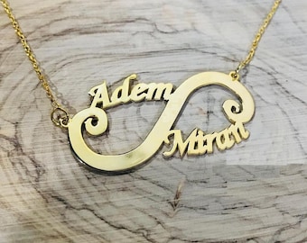 Personalized Infinity Necklace | Personalized Jewelry | Infinity Name Necklaces | Gold Name Necklace | Bridesmaid Gifts Ideas For Her