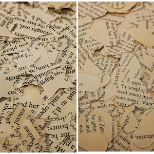 Könnte beinhalten: Ein Haufen herzförmiger Konfetti aus recycelten Buchseiten. Das Konfetti ist in verschiedenen Creme- und Beigetönen gehalten. Der Text auf den Seiten ist sichtbar und enthält Wörter wie "Rechte", "wieder", "offen", "Stunden", "sie", "sein", "Sorge", "leben", "Essen", "Ort", "Haus", "mich", "mit", "für", "ihn", "und", "gefragt", "Catherine", "stärker", "düster", "der", "Herr", "App", "Stunden", "0000", "asusth", "Sce", "20", "vergossen", "sein", "Heilung", "Mythologie", "Sorge", "ging", "auf", "sehr", "Ausstellung", "161", "(p24)", "5191", "Isome", "snoty", "emb", "ist", "nicht", "Lachen", "zu", "piesavere", "15", "dur", "osns", "wir", "gehen", "len", "B&", "(097)", "168)", "liveb", "67)", "schwach", "und", "urg", "ein", "twe", "mking", "Es", "gibt", "nie", "torful", "Haus", "präsentiert", "dy's", "Platz", "ich", "mit", "SIUA", "ation", "ich", "für", "himse", "le", "co", "ing", "Essen", "in", "einem", "oder", "aus", "Holz", "014", "nicht", "aft", "definitiv", "ausrufen", "лег", "C", "fain", "m", "ne", "wit", "agains", "2", "Wir", "nsh", "ty", "und", "wenn", "y", "arele", "din", "(p.169)", "в", "4082", "hat", "zu", "cls", "ered", "H", "ey", "hist", "gehed", "th", "denken", "aber", "ich", "guse", "weniger", "als", "15", "handHave", "er", "Er", "iginal", "ashomer", "von", "der", "so", "PIGHTS"