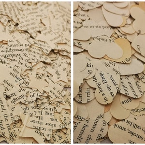 Decorazione da tavolo con coriandoli a forma di libro vintage, cuori e stelle, decorazione rustica per feste letterarie, decorazioni per il primo anniversario di matrimonio in carta per topi di biblioteca