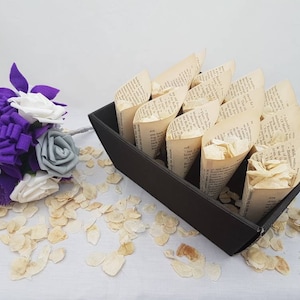 Harry P Book Page Confetti Cones, Magical Literature Paper Throwing Cone, Magic Fantasy Theme Wedding
