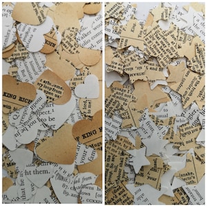 Works of Shakespeare Page Wedding Table Confetti Decoration Hearts and Stars/Elizabethan Theatrical Decorations/Dramatic Poet Thespian Decor