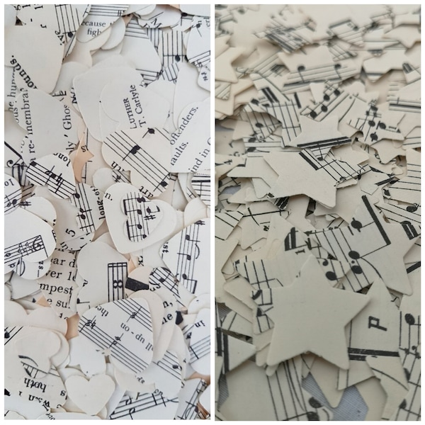 Sheet Music Wedding Table Confetti Decoration Hearts and Stars/Jazz Musical Party Decorations/Opera Concert Afterparty Celebration Scatters