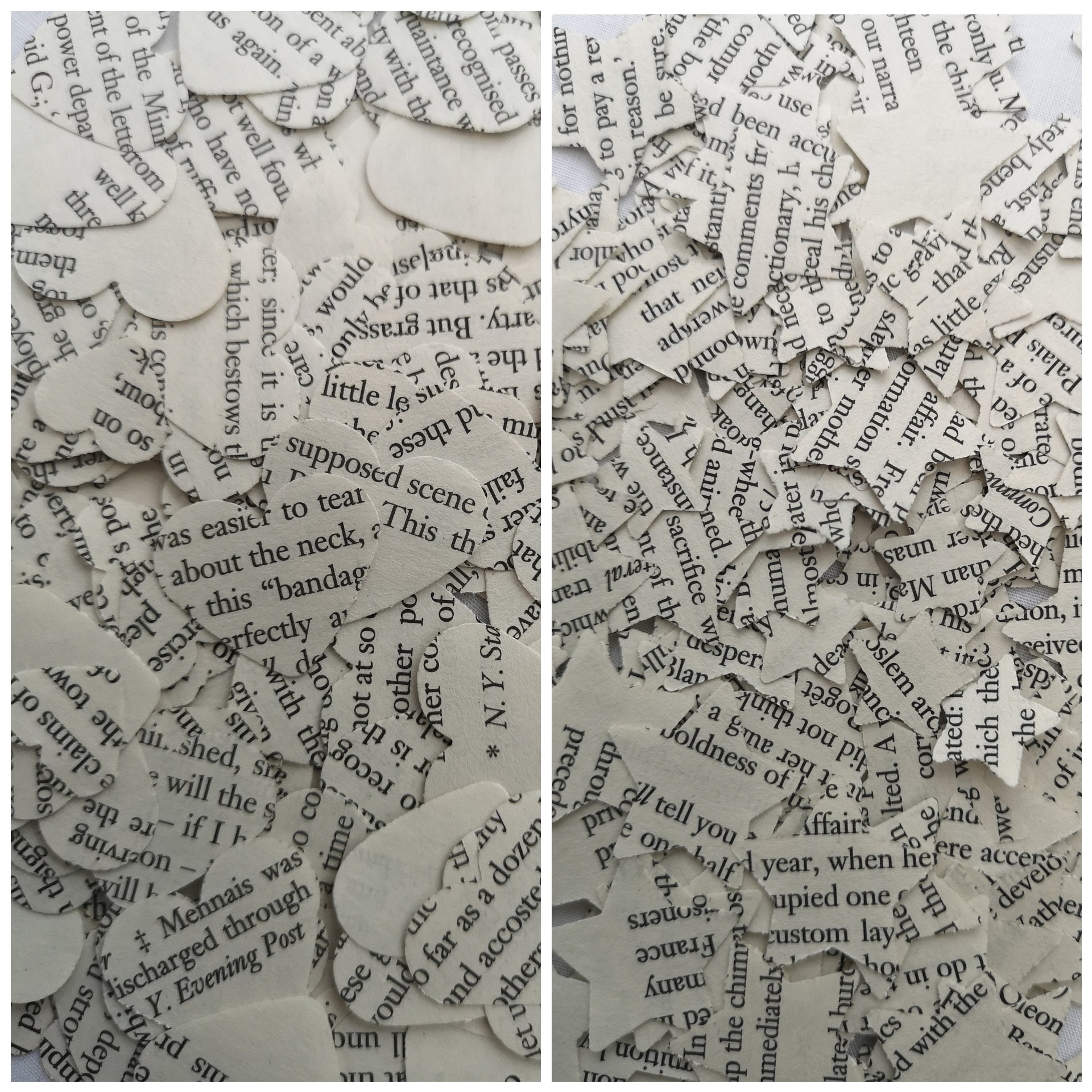 Edgar Allan Poe Book Page Wedding Table Confetti Decoration Heart Star ...