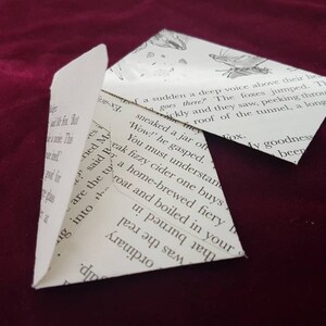 Roald Dahl page envelopes, Mini Envelopes, Seed Envelopes, Quirky place cards, Book wedding, Literature notelets, Recycled tags, name cards