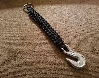 1/4-inch 6mm Heavy Rigging Hook with Paracord and Heavy Attachment Ring