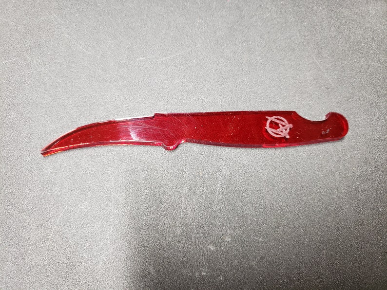 Pikal Knife Trainer ONLY, 5mm Red Acrylic, for Victorinox 2.5-inch Bird's Beak Paring / Fruit Knife image 1