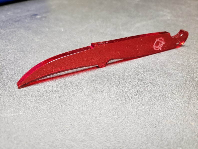 Pikal Knife Trainer ONLY, 5mm Red Acrylic, for Victorinox 2.5-inch Bird's Beak Paring / Fruit Knife image 3