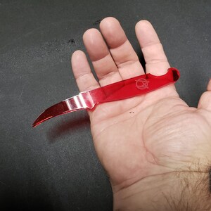 Pikal Knife Trainer ONLY, 5mm Red Acrylic, for Victorinox 2.5-inch Bird's Beak Paring / Fruit Knife image 2