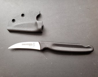 Pikal Knife & Sheath w/ or w/out finger notch - "DR Fruit Knife" (Victorinox Bird's Beak Paring / Fruit Knife Substitute)