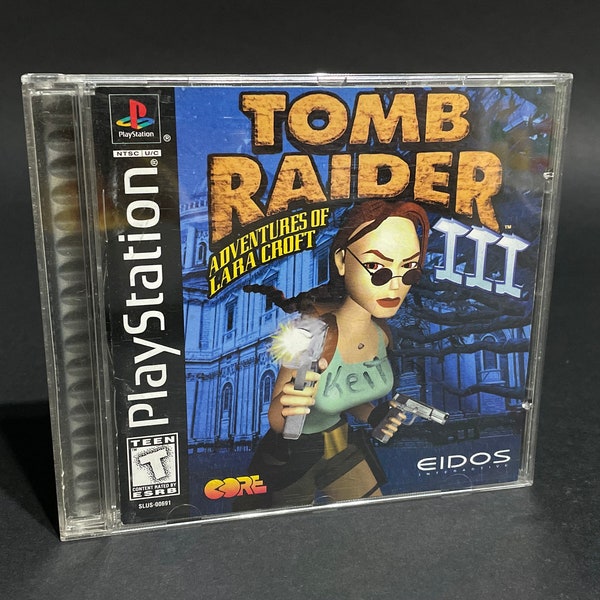 Vintage PlayStation 1 Tomb Raider 3 game complete *not a reproduction* PS One Black Label