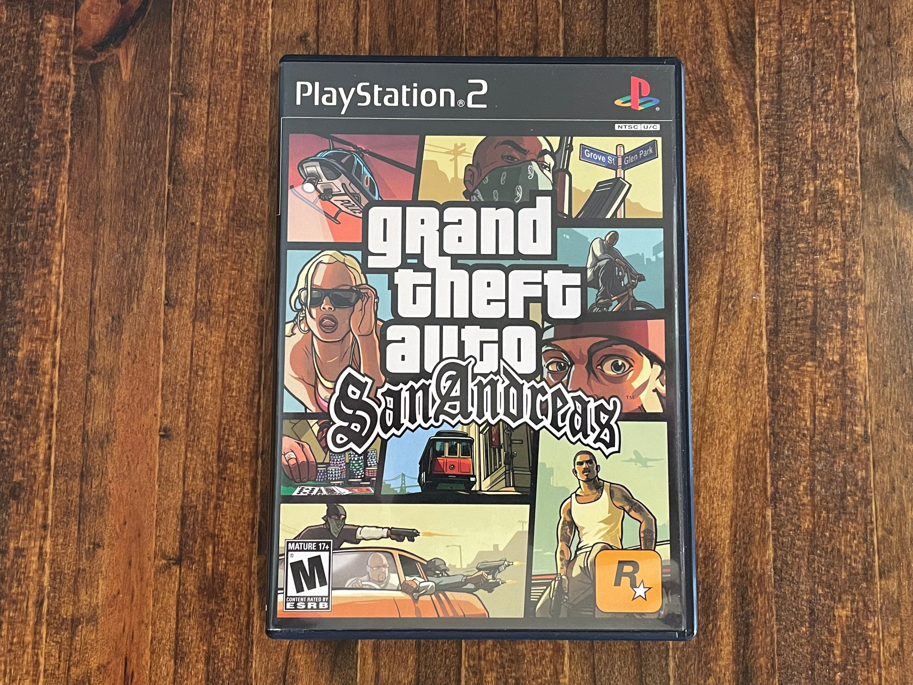  San Andreas PS2 Replacement Game Box Case + Cover Art Work Only