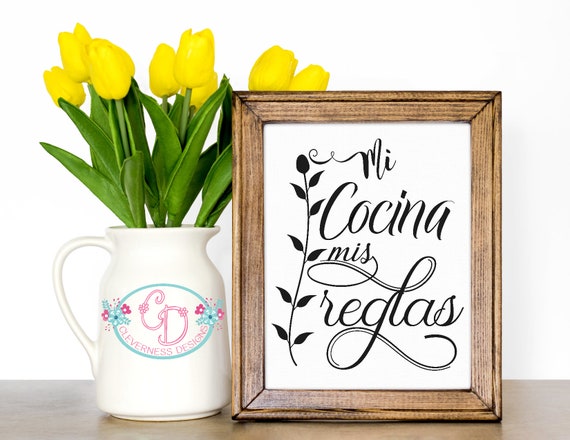 Mi Cocina Mis Reglas Canvas Sign Home Decor Reverse Canvas Etsy