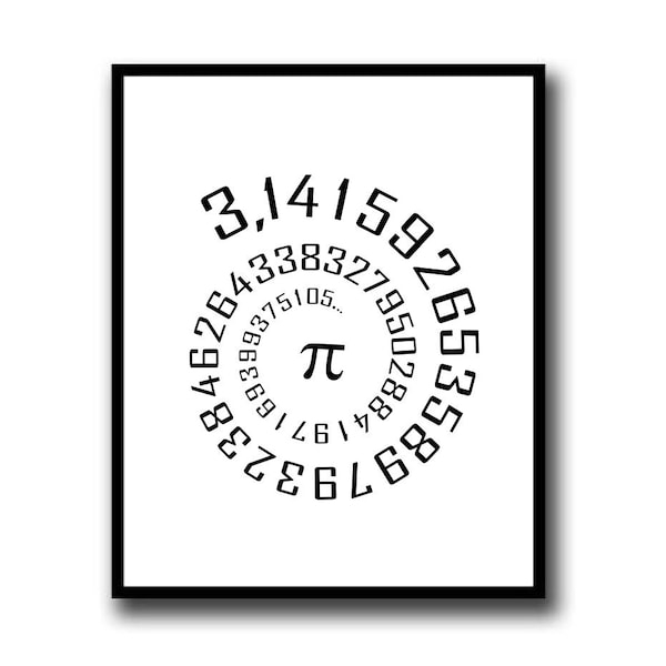 Pi Number Poster, Pi Printable Poster, Math Printable, Math Posters, Pi, Math Teacher Gift, Posters, Printable Downloads, Geek