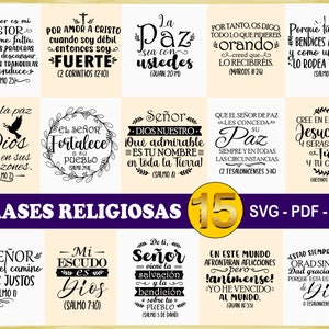 Versos Biblicos SVG - PNG -PDF Bundle. Frases religiosas. Frases cristianas bíblicas español.  Dios y Religion. Alta Calidad. Uso comercial.