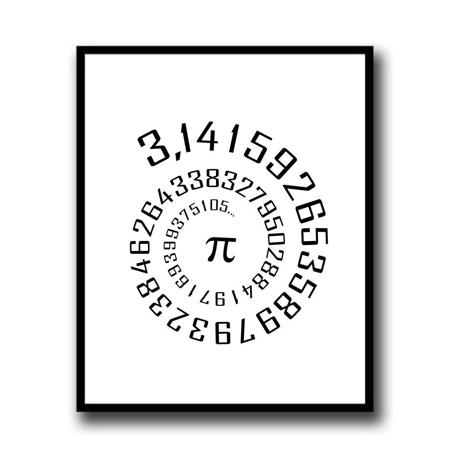 Pi Number Poster Pi Printable Poster Math Printable Math Etsy