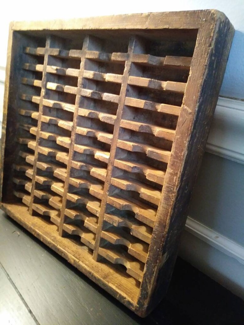Primitive Hand Crafted Aged Wood Multi Compartment Storage Etsy