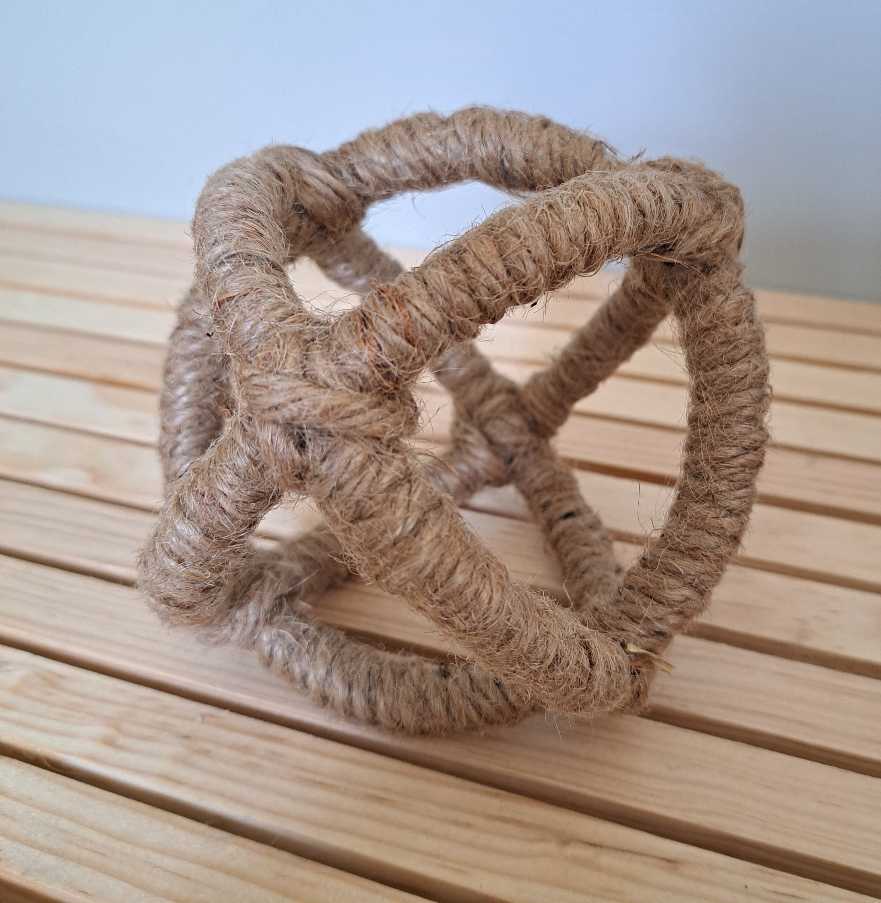 Decorative Rope Ball, Sphere, Braided Woven Rope Home Decor 4” Diameter