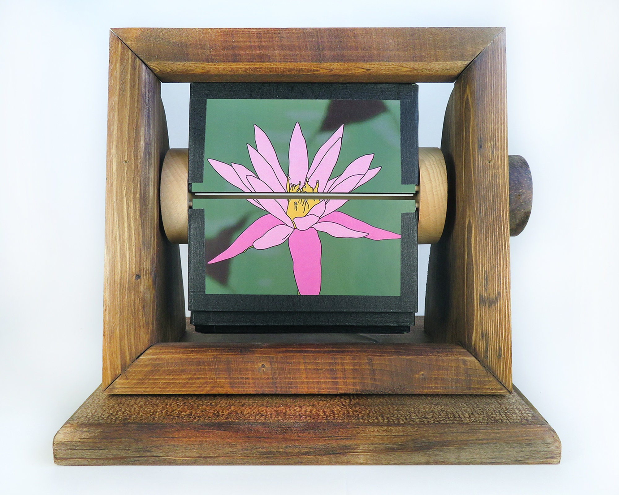 FLOWER Flipbook Framed Wood White Purple Orange Pink Etsy