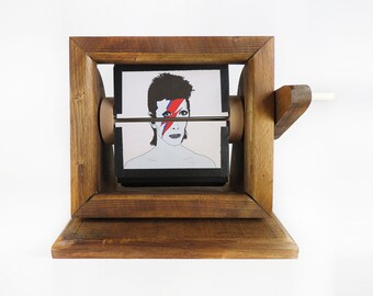 BOWIE Flipbook -- Framed, Wood -- David Bowie, Ziggy Stardust, Aladdin Sane