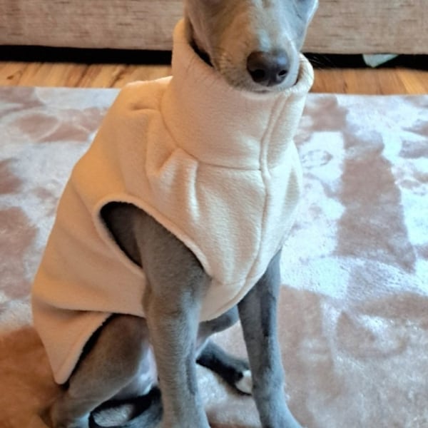 Whippet puppy vest top  in polar fleece