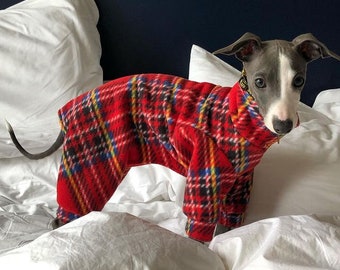 Puppy Italian Greyhound polar  fleece jammies pre-made ready for immediate dispatch