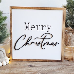 Merry Christmas Wood Sign, Modern Christmas Decor, Christmas Wood Sign, Christmas Mantle Decor, Minimal Christmas Decorations