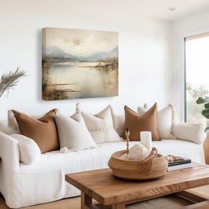 Landscape Art, Landscape Painting, Wrapped Canvas Wall Art, Abstract Wall Art, Vintage Landscape, Large Gallery Art, Minimalist Wall Decor
