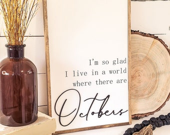 October Wood Sign: Neutral Fall Farmhouse Decor