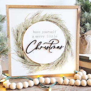 Have yourself a merry little Christmas, Wood Christmas Sign, Christmas Decor, Neutral Christmas Sign, Boho Christmas Decor, Rustic Christmas