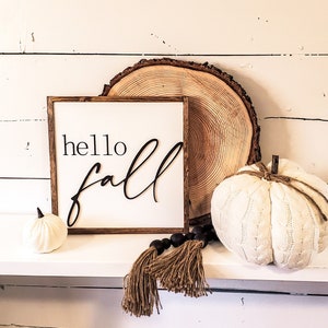 Hello Fall Wood Sign, Modern Farmhouse Sign, Fall Home Decor, Boho Fall Decor, Fall Decorations, Neutral Fall Decor, Thanksgiving Decor