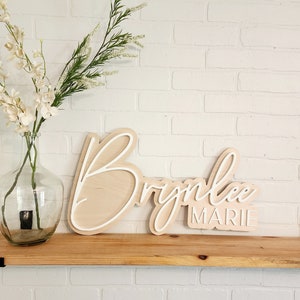 Nursery Name Sign, Baby Name Sign, Custom Wood Sign, Wooden Name Sign, Custom Name Sign, Large Name Sign For Above Crib, Layered Name Sign