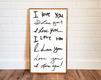 Custom Handwriting Sign, Personalized Handwriting Gift, Mother's Day Gift, 3D Handwriting Sign, Kids Handwriting Sign, Unique Family Gift