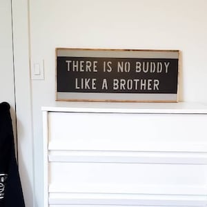 Brothers Sign, Playroom Wall Decor, Brothers Room Decor, Sibling Bedroom, Boys Room Sign, Framed Wood Sign, Nursery Decor, Little Boys  Room