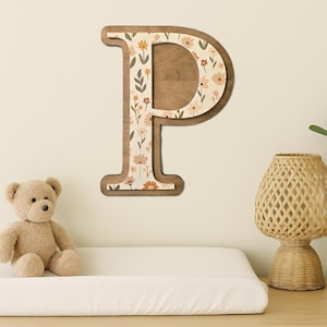 Wood Letters For Girls Room, Wildflower Letters, Boho Nursery Decor, Floral Letters, Initial Sign, Girls&#39; Room Decor, Wood Name Sign