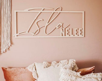 Custom Wooden Baby Girl Name Sign: Boho Nursery Decor