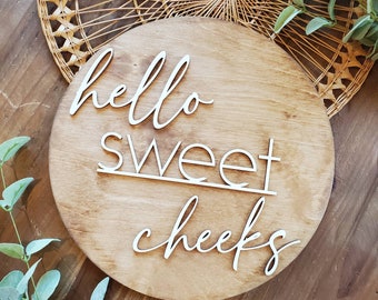 Hello Sweet Cheeks Bathroom Sign, Bathroom Decor, Boho Bathroom Decor, Modern Farmhouse Bathroom Sign, Kids Bathroom Decor, Funny Bathroom