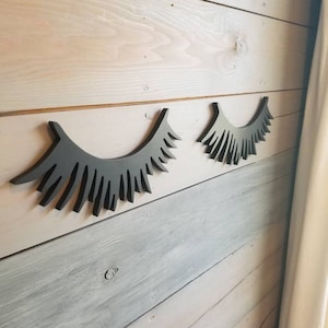 Eyelash Decor, Sleepy Eyes, Eyelash Wood Cutout, Wood Eyelashes, Vanity Decor, Salon Decor, Lashes Decor, Eyelash Wall Decor, Spa Wall Decor