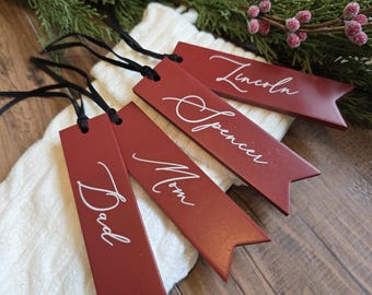 Etiquetas personalizadas de madera para calcetines navideños: Decoración navideña personalizada