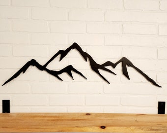 Mountain Wall Art, Mountain Peak Cutout, Nursery Decor, Nature Wall Art, Wood Mountain, Mountain Wall Decor, Cabin Decor, Rustic Decor