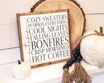 Autumn Wood Sign: Sweater Weather, Fall Home Decor