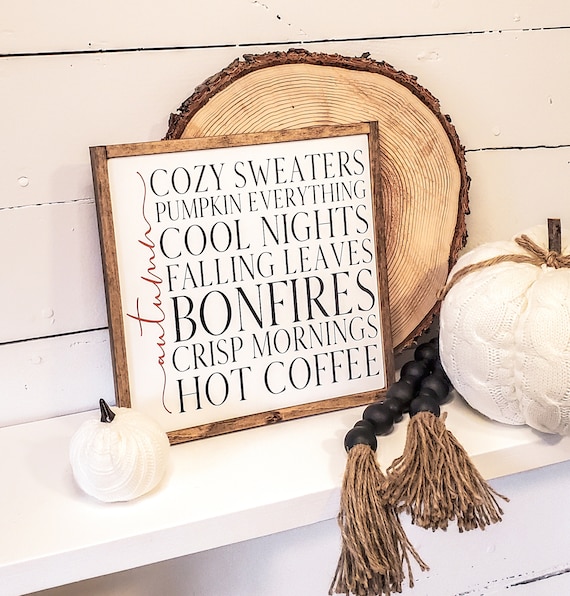 Autumn Wood Sign: Sweater Weather, Fall Home Decor