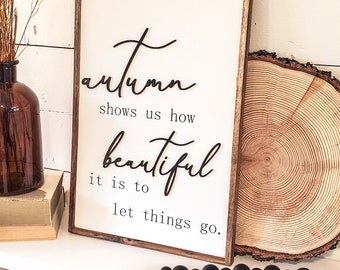 Farmhouse Autumn Wood Sign: Fall Quote Wall Decor