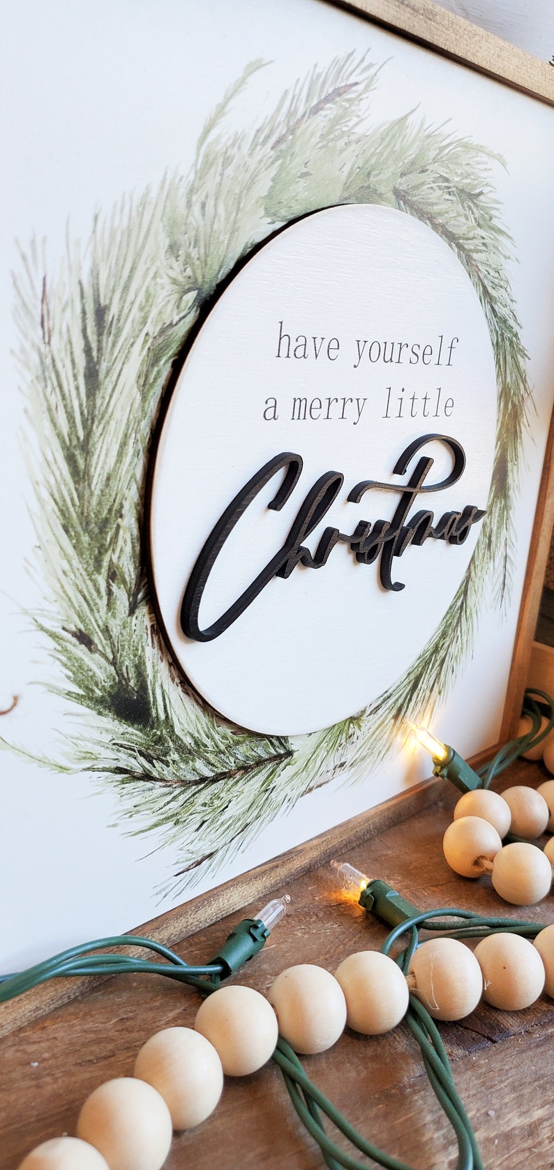 Have yourself a merry little Christmas, Wood Christmas Sign, Christmas Decor, Neutral Christmas Sign, Boho Christmas Decor, Rustic Christmas image 3