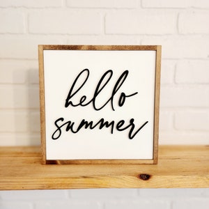 Hello Summer Wood Sign, Summer Decor, Wooden Signs, Farmhouse Sign, Hello Summer Decor, Sign For Summer, Home Decor Sign