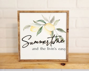 Summertime Sign, Lemon Decor, Wood Summer Sign, Summertime Decor, Summer Wood Signs, Sign For Kitchen, Housewarming Gift, Farmhouse Sign