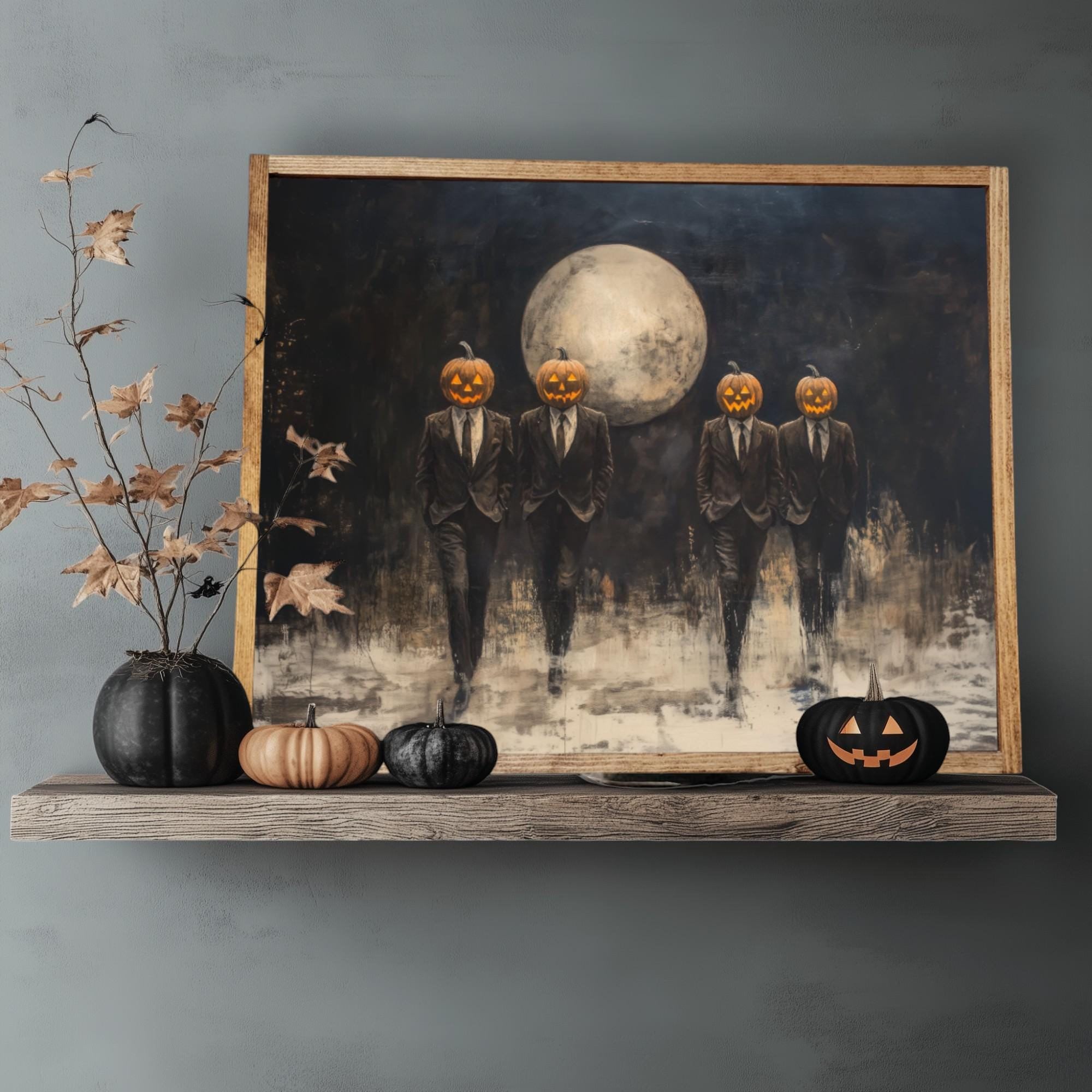 Spooky Jack O Lantern Print, Halloween Wall Art, Halloween Canvas ...