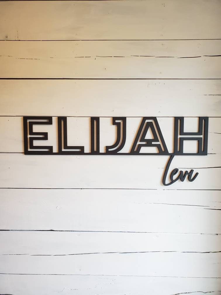 Custom Wood Name Sign, Baby Boy Name Sign, Nursery Name Sign, Over th…